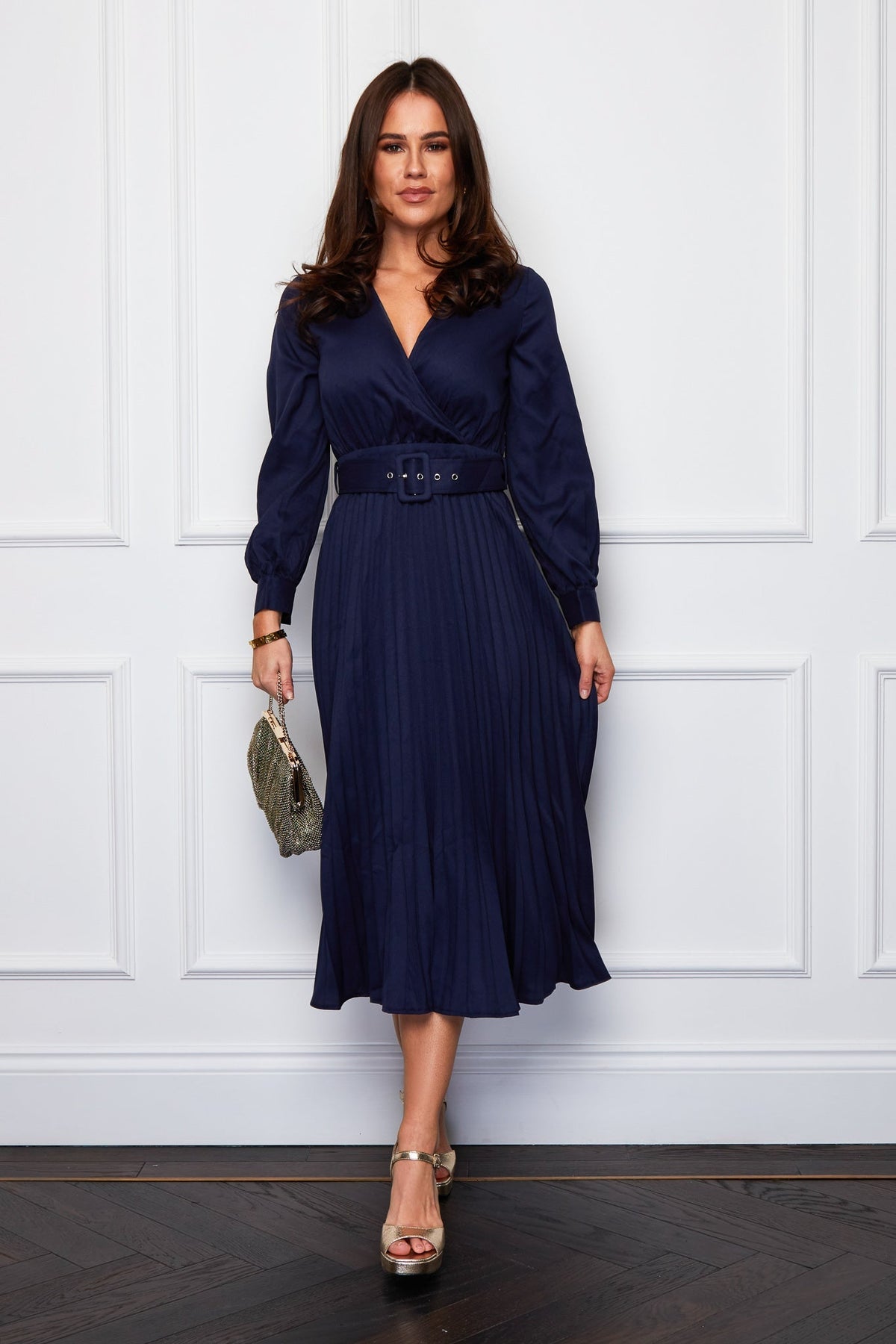 Next navy pleated dress best sale